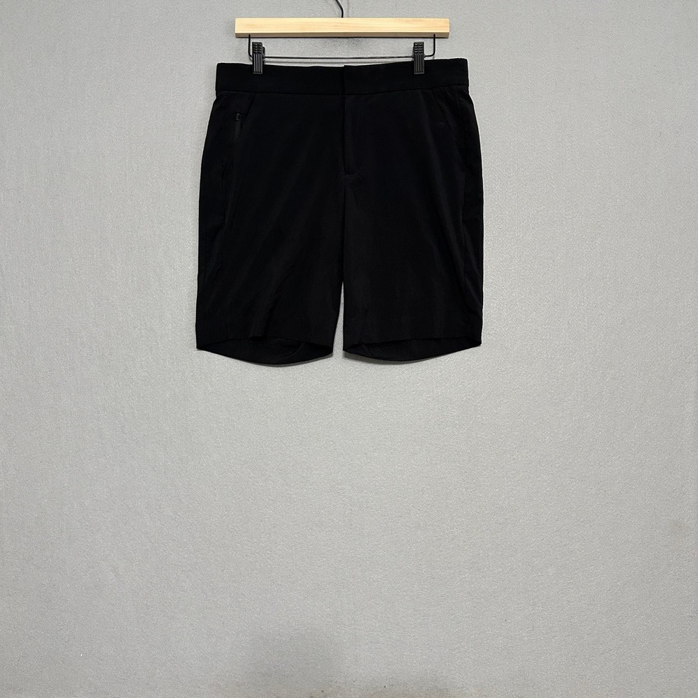 Athleta Tribeca 9 Bermuda Shorts Black Womens Size 8 Zipper Pockets Activewear